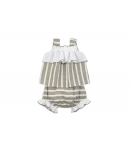 Conjunto bebe rosas verde Rochy