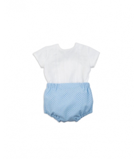 Conjunto bebe bouquet azul Rochy
