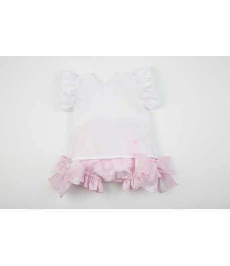 Conjunto blusa lino y culetin corazon Rochy