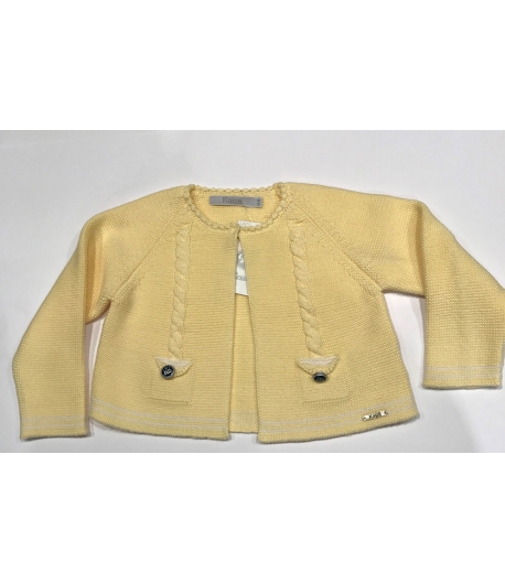 Chaqueta larga punto amarilla Mariposa