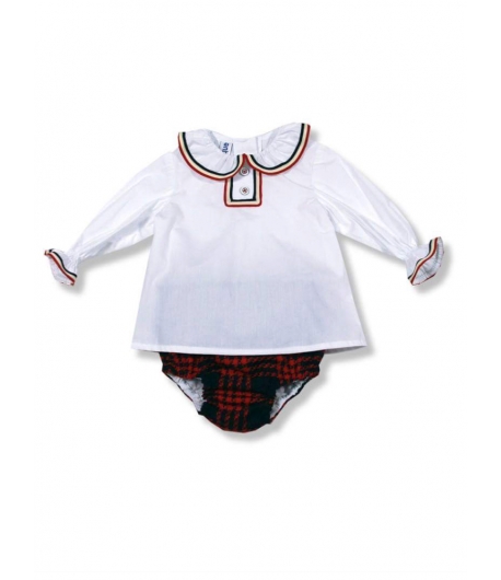Conjunto blusa y ranita College Foque