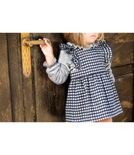 Blusa terciopelo gris Tul y Pompon