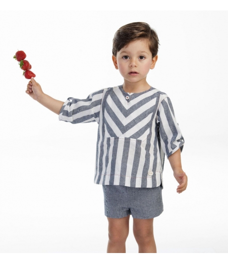 Conjunto niño rayas azules Cocote