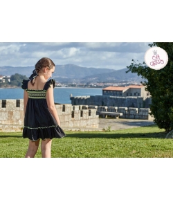 Vestido negro y fluor Denise Eva Castro