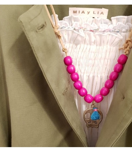 Colgante bola rosa Calavera Mia y Lia