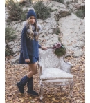 Capa Amatista Marino capucha pelo natural  Bella Bimba