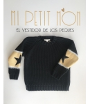 Jersey negro detalle estrella mostaza Mia y Lia
