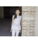 Conjunto blusa rayas y pantalón pitillo blanco Teenager Eve Children
