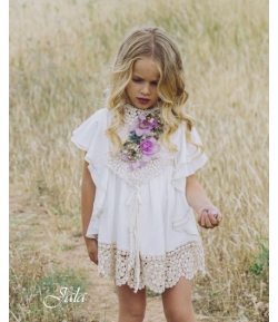 Vestido Jala faralae blanco y crudo Bella Bimba