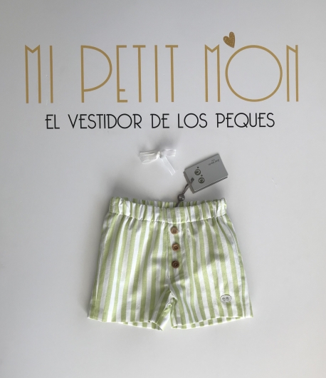 Pantalón corto rayas verde pistacho José Varón