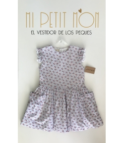 Vestido talle bajo flores Mia y Lia