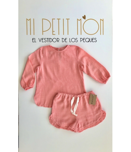 Conjunto blusa y short Coral Mia y Lia