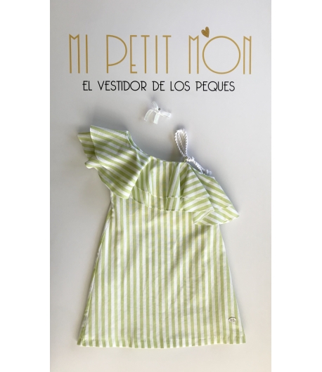 Vestido rayas verde pistacho José Varón