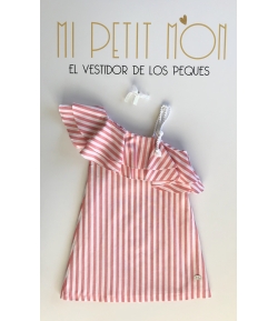 Vestido rayas coral José Varón