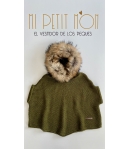 Capa  verde oro lurex con capucha pelo marmota Bella Bimba