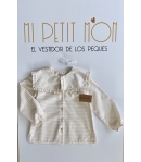 Blusa crudo rayas doradas Mia y Lia