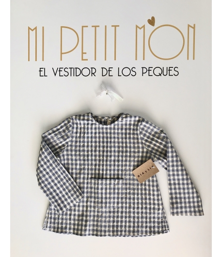 Camisa cuadros azul y gris Mia y Lia