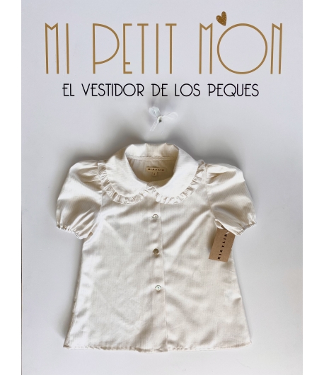 Blusa en crudo con raya plateada Mia y Lia