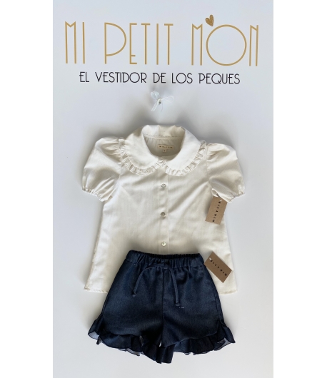 Short volante denim Mia y Lia