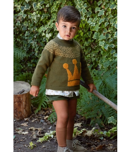 Conjunto niño camisa, bombacho o pantalón corto y jersey Chiara Eva Castro