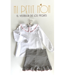 Conjunto blusa y falda cuadros Alaska La Martinica by María Sobrino
