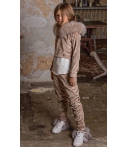 Pantalón jogger velvet beige Tinsel Bella Bimba