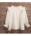 Blusa blanca volantes mangas Mia y Lia