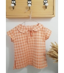 Blusa cuadros naranja MIA Y LIA