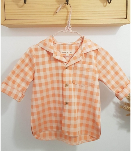 Camisa cuadros naranja MIA Y LIA
