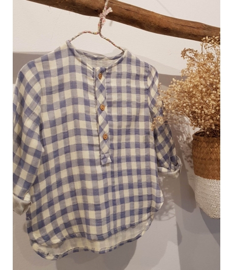 Camisa cuadros azul y blanco MIA Y LIA