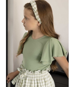 Turbante cuadros vichy verde SICILIA EVE CHILDREN