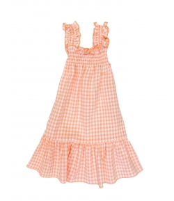 Vestido midi cuadros vichy coral CAPRI EVE CHILDREN
