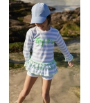 Sudadera niña rayas celeste EVA CASTRO