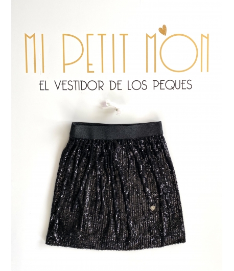 Falda mini lentejuelas negra INDIRA BELLA BIMBA