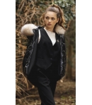 Chaqueta acolchada charol con capucha pelo marmota ORLLE BELLA BIMBA