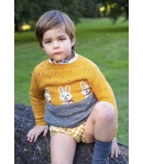 Jersey niño 3 conejitos MOSTAZA LA MARTINICA BY MARIA SOBRINO