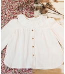 Blusa blanca cuello volante MIA Y LIA