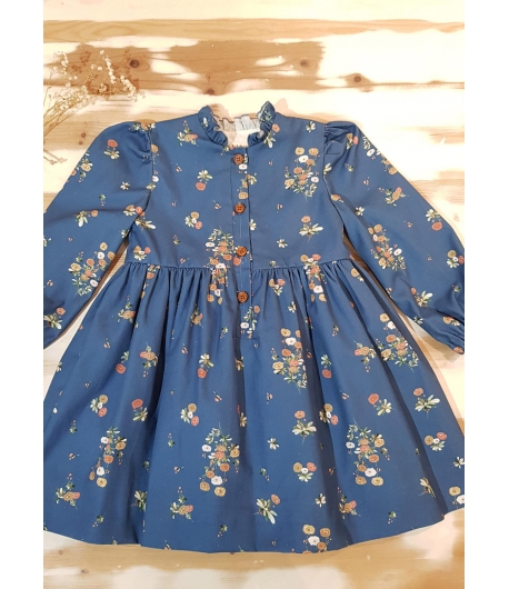 Vestido flores azul MIA Y LIA