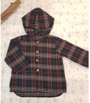 Camisa cuadros marino con capucha MIA Y LIA