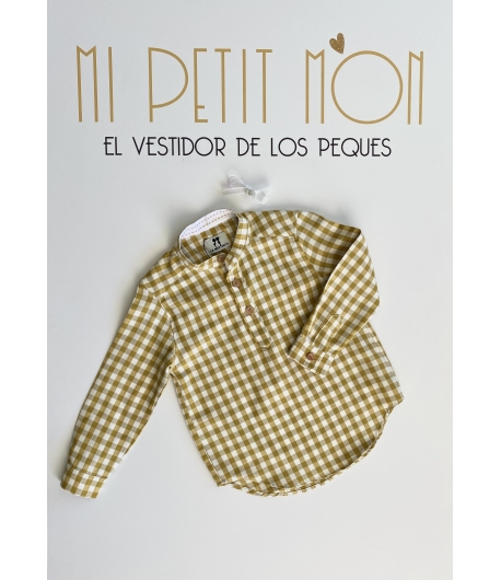 Camisa manga larga cuadros vichy MOSTAZA LA MARTINICA BY MARIA SOBRINO