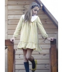 Vestido cuadros vichy mostaza CURRY EVE CHILDREN