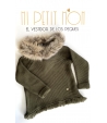 Jersey punto gordo verde militar con capucha de pelo de marmota ENOL BELLA BIMBA