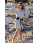 Vestido de crepe con manga abullonada ZAIRA de BELLA BIMBA