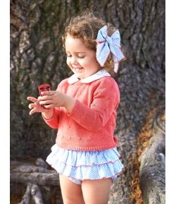 Conjunto niña de blusa, braguita y jersey coral PATITOS de LA MARTINICA