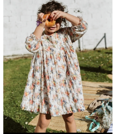 Vestido estampado flores naranjas de MIA y LIA