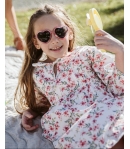 Vestido blanco flor frambuesa de MIA y LIA