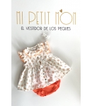 Conjunto de blusa de flores y braguita de punto MANDARINA de MOKKA