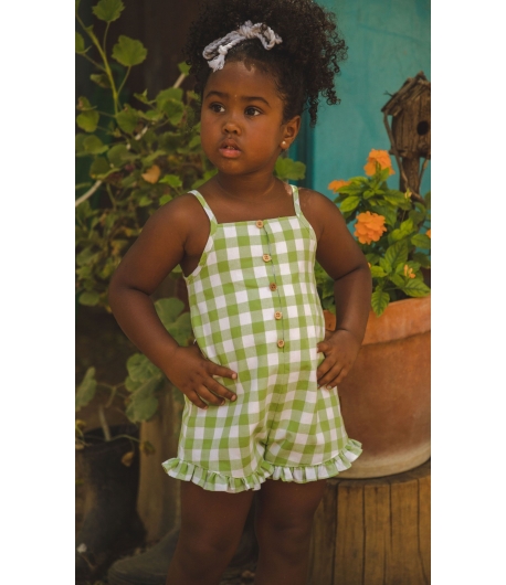 Mono corto cuadros verde lima de COCOTE