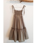 Vestido midi bordado kaki de MIA y LIA