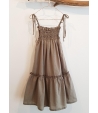 Vestido midi bordado kaki de MIA y LIA